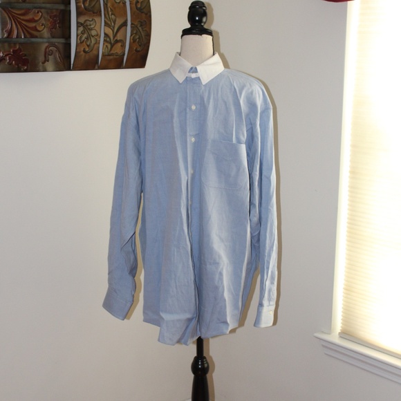 Brooks Brother,Dress Shirt blue with a white snap tab collar - Picture 1 of 6